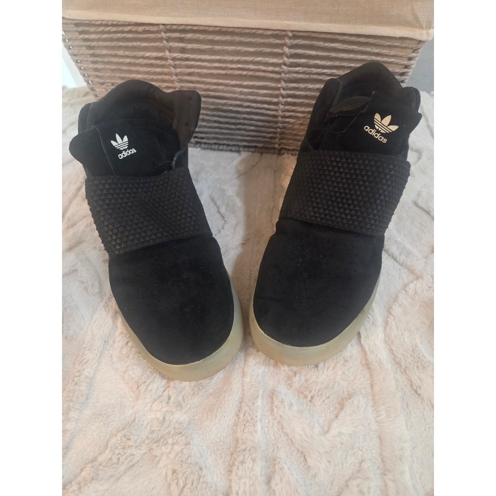 Adidas Tubular‎ Invader Strap Mens Black Suede Mid Top Sneakers BB5037 Size 10.5
